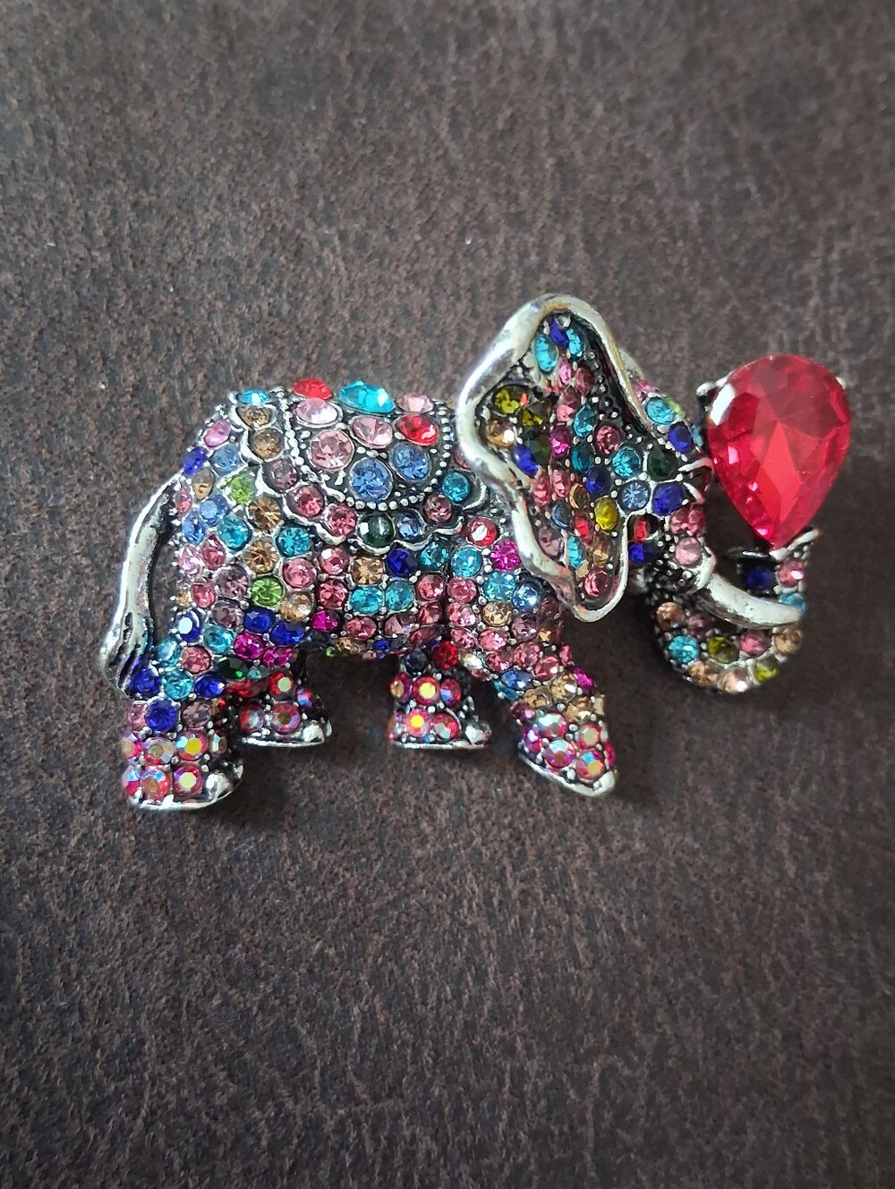 Multicolor Elephant Pendant/Brooch